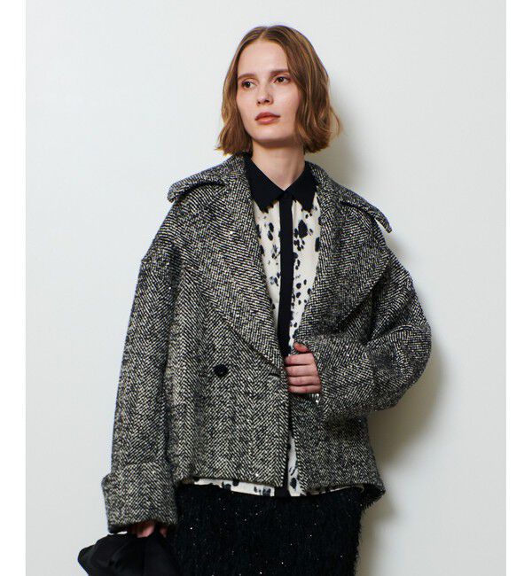 allureville「BONOTTOスパンコールショートコート」|ダッフルコート|