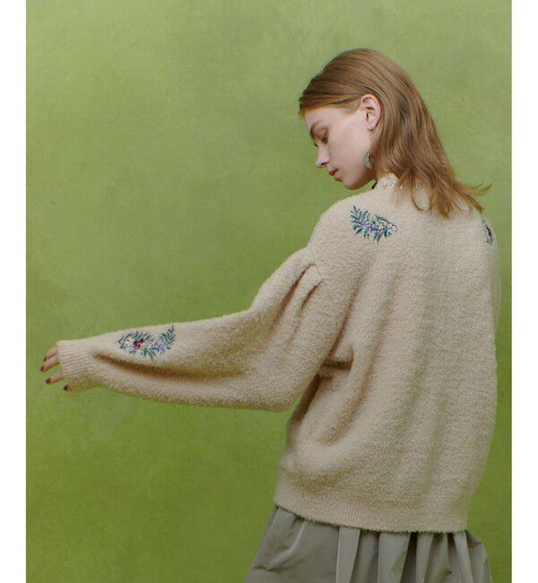 LOULOU WILLOUGHBY「【LOULOU WILLOUGHBY】フラワーズエンブロイダリーカーディガン」|カーディガン|