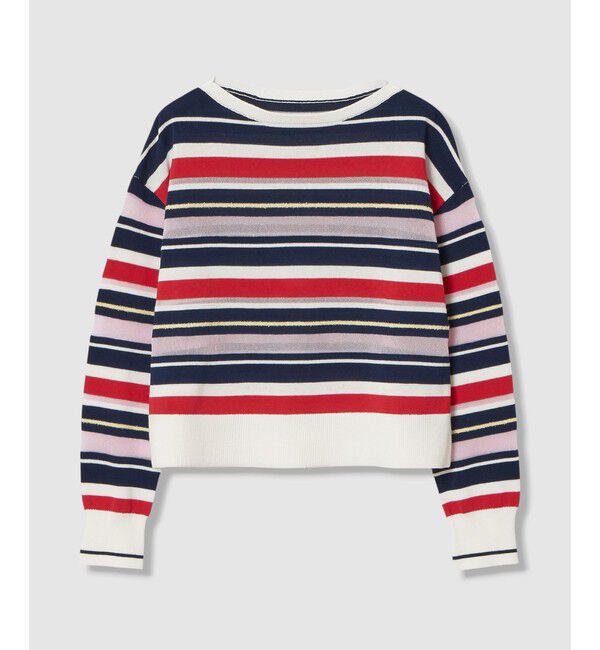 allureville「異素材ＭＩＸマルチボーダープルオーバー」|ニット・セーター|