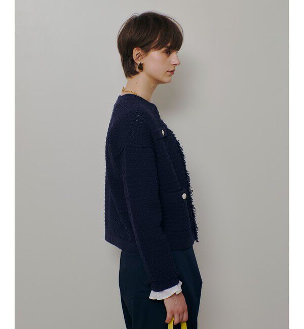 allureville「ニットツイードジャケット」|カーディガン|