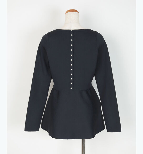 ur's「バックパールペプラムニットトップス」|ニット・セーター|