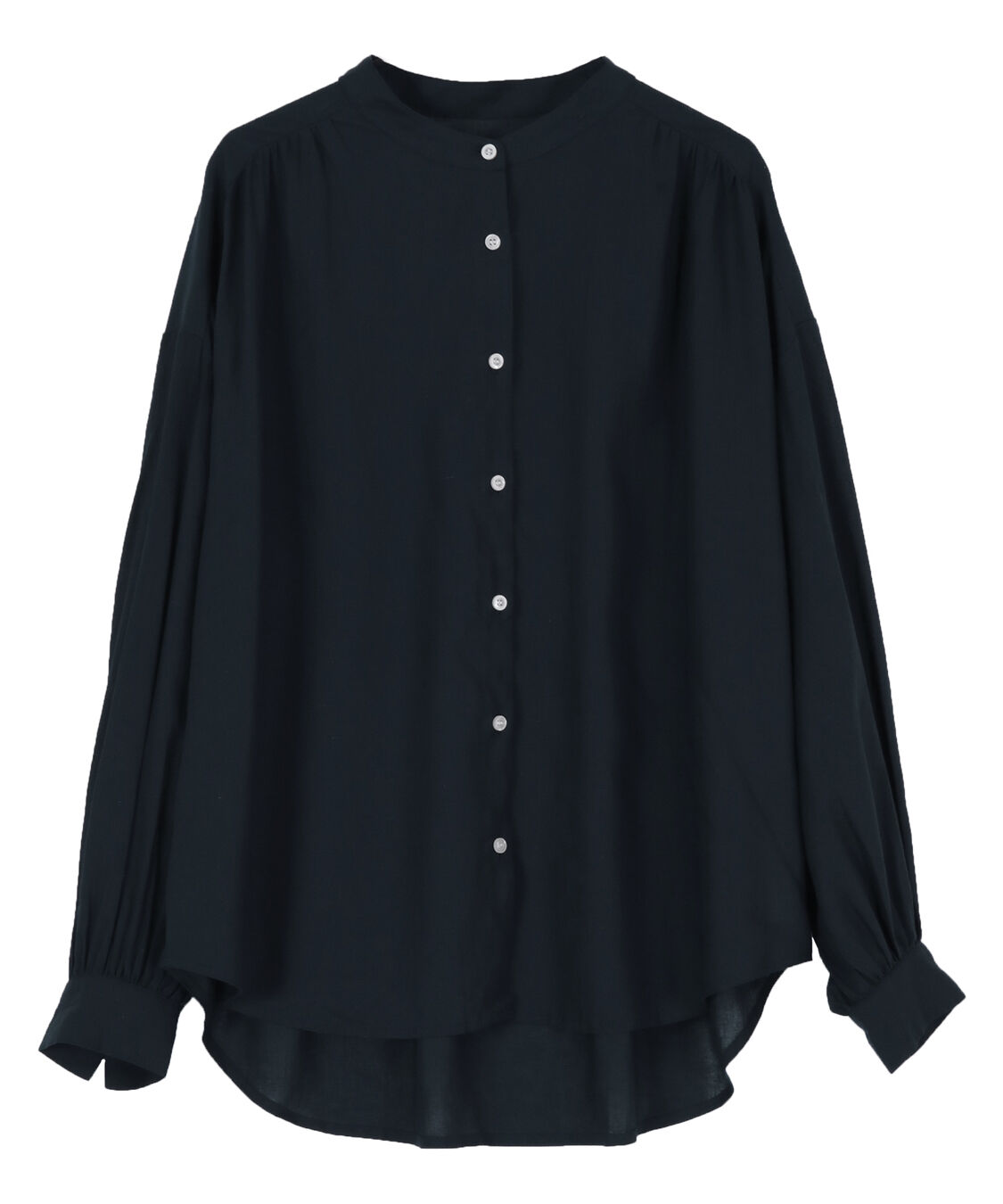 titivate「ギャザーシャツブラウス」|シャツ・ブラウス|ネイビー