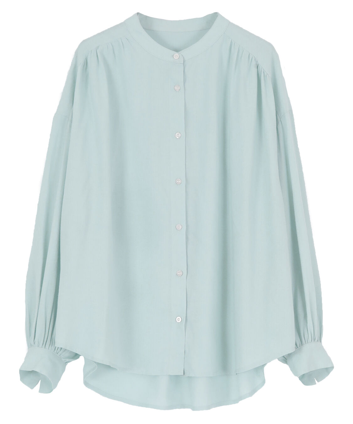 titivate「ギャザーシャツブラウス」|シャツ・ブラウス|ライトブルー