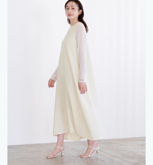 ur's「サマーツイードフレアワンピース」|ワンピース|アイボリー