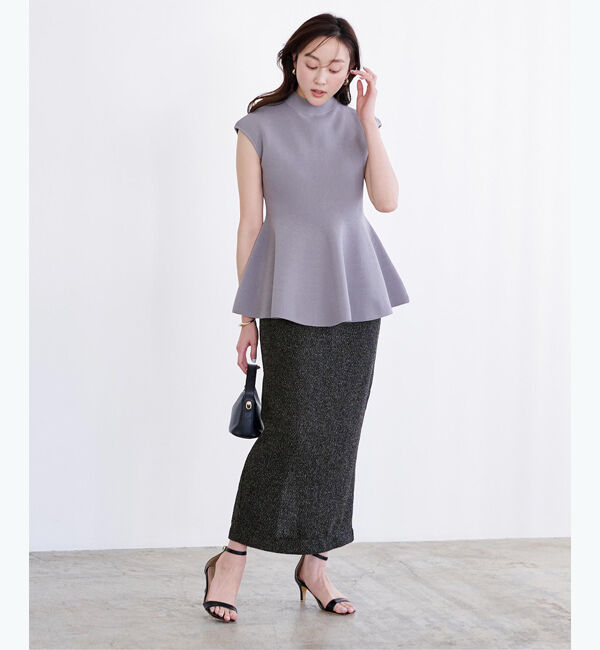 ur's「サマーツイードシガレットスカート」|スカート|杢ブラック