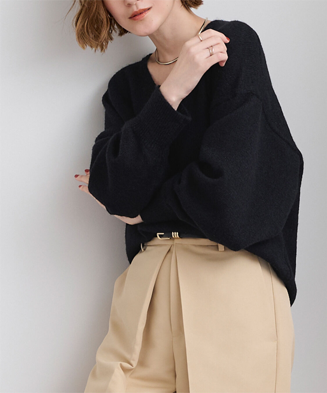 ur's「ウールブレンドVネックニットプルオーバー」|ニット・セーター|