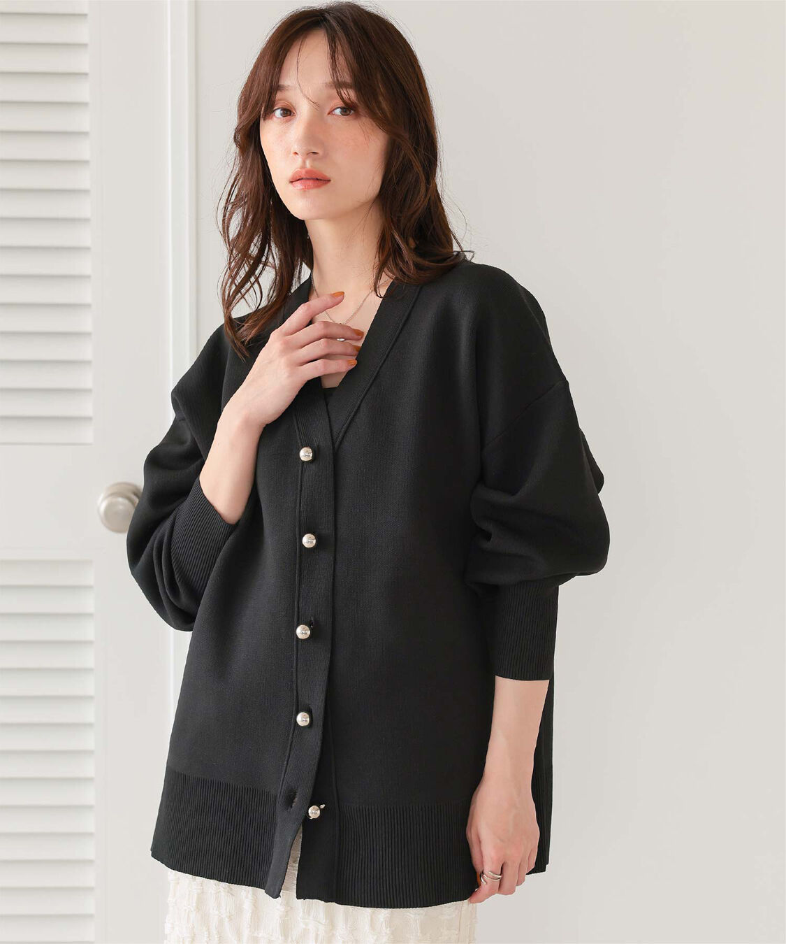 titivate「釦デザインニットカーディガン」|ニット・セーター|