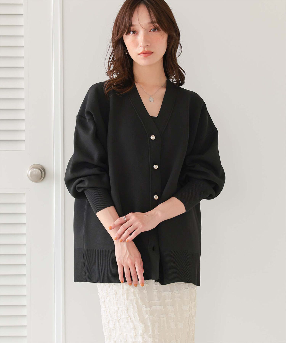 titivate「釦デザインニットカーディガン」|ニット・セーター|