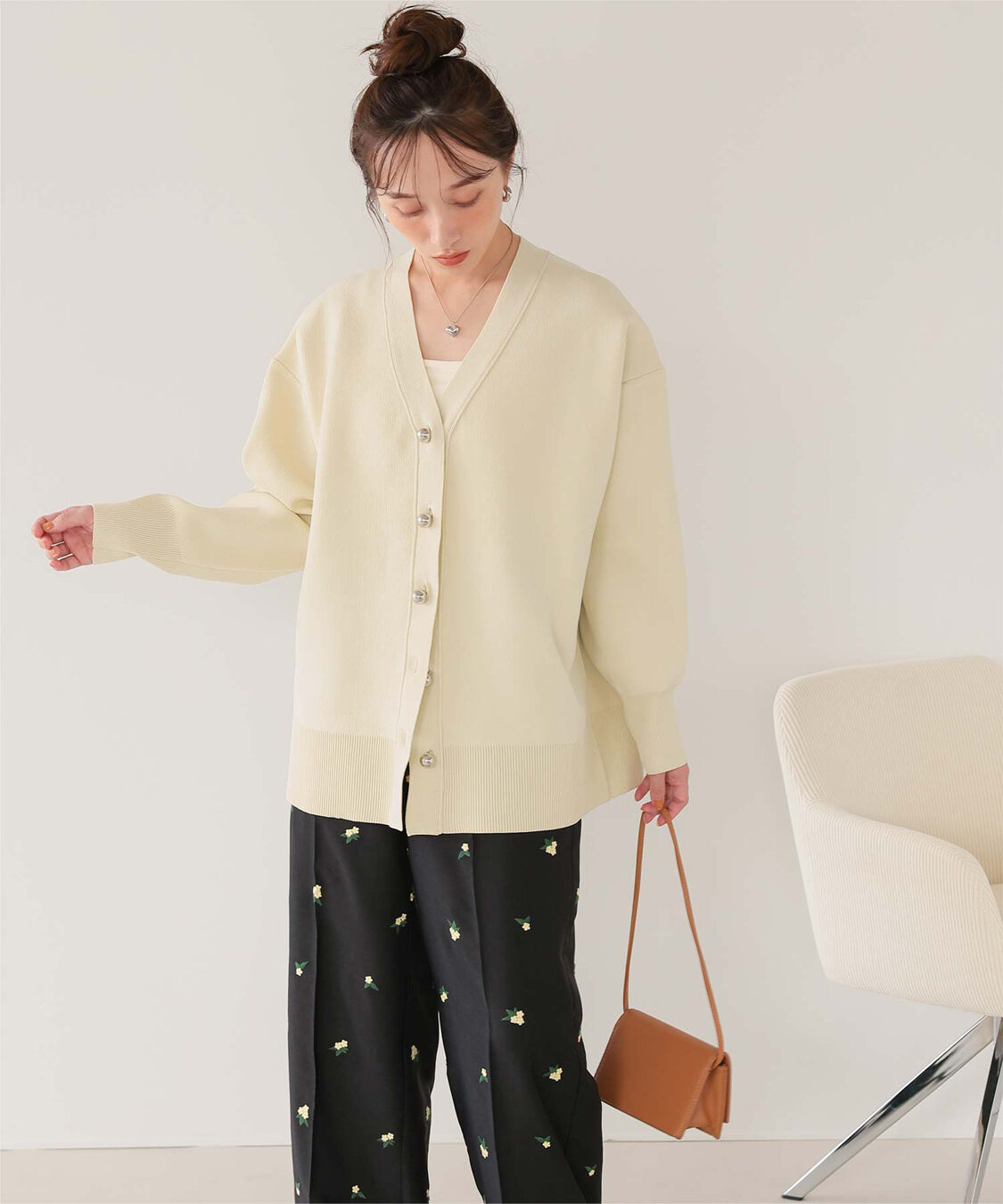 titivate「釦デザインニットカーディガン」|ニット・セーター|