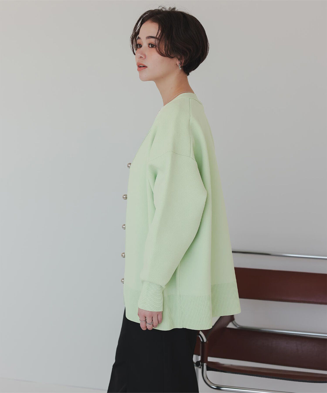 titivate「釦デザインニットカーディガン」|ニット・セーター|