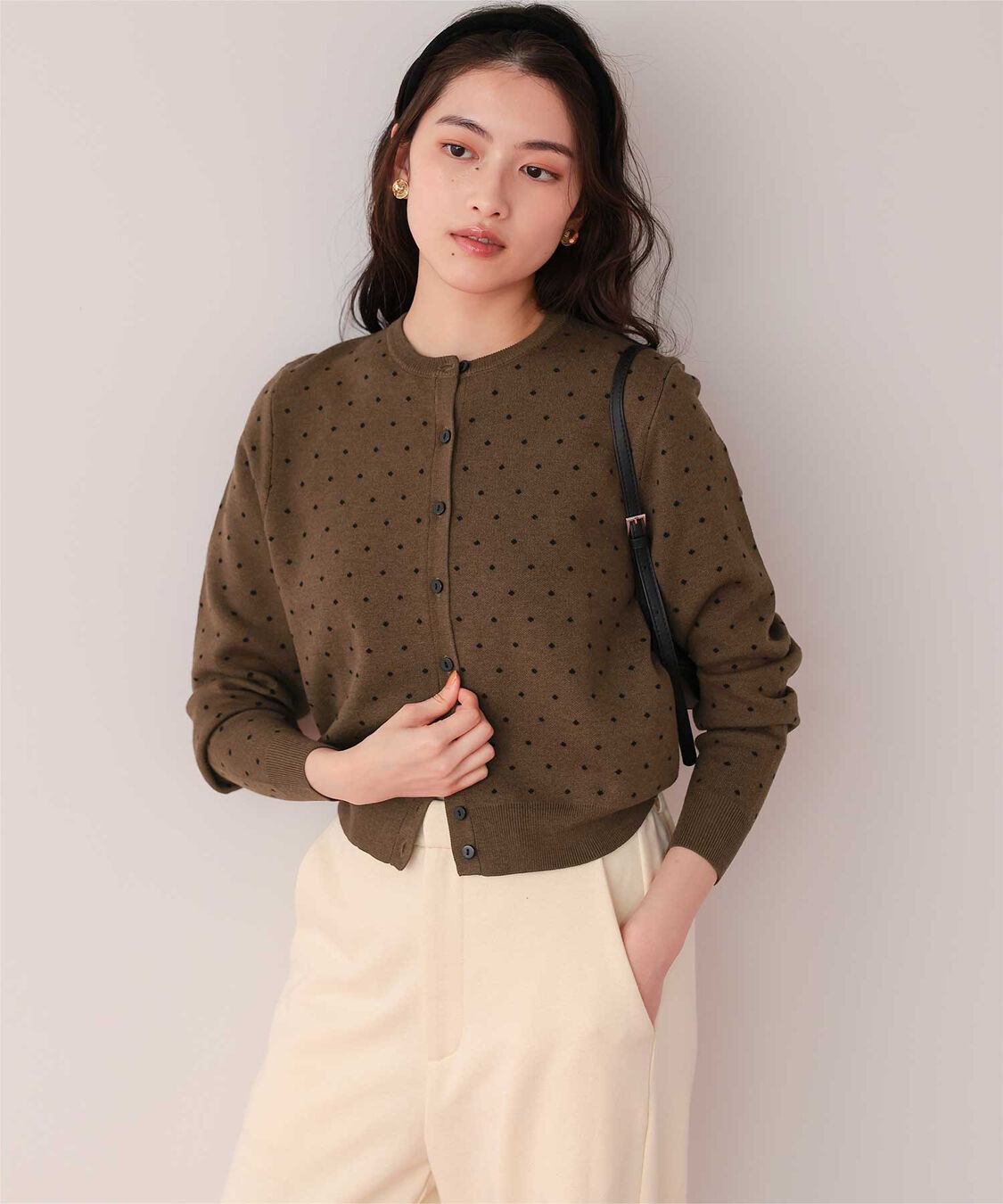 titivate「ドットジャガードニットカーディガン」|ニット・セーター|