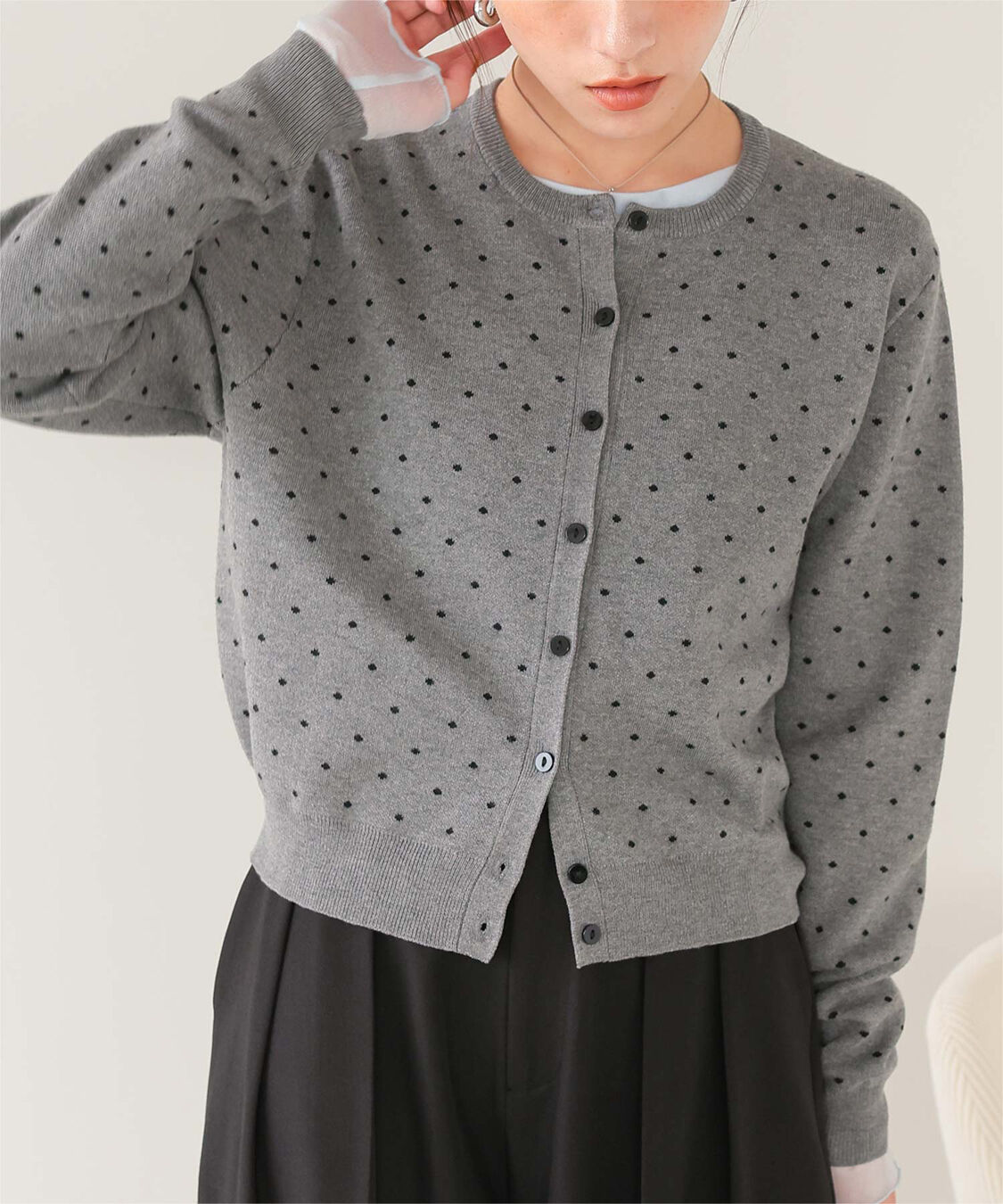 titivate「ドットジャガードニットカーディガン」|ニット・セーター|
