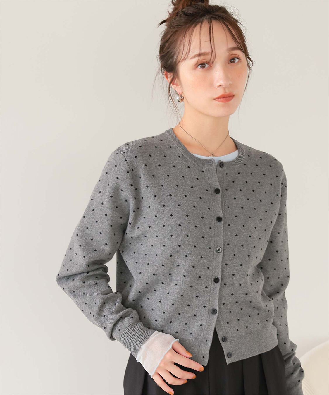 titivate「ドットジャガードニットカーディガン」|ニット・セーター|