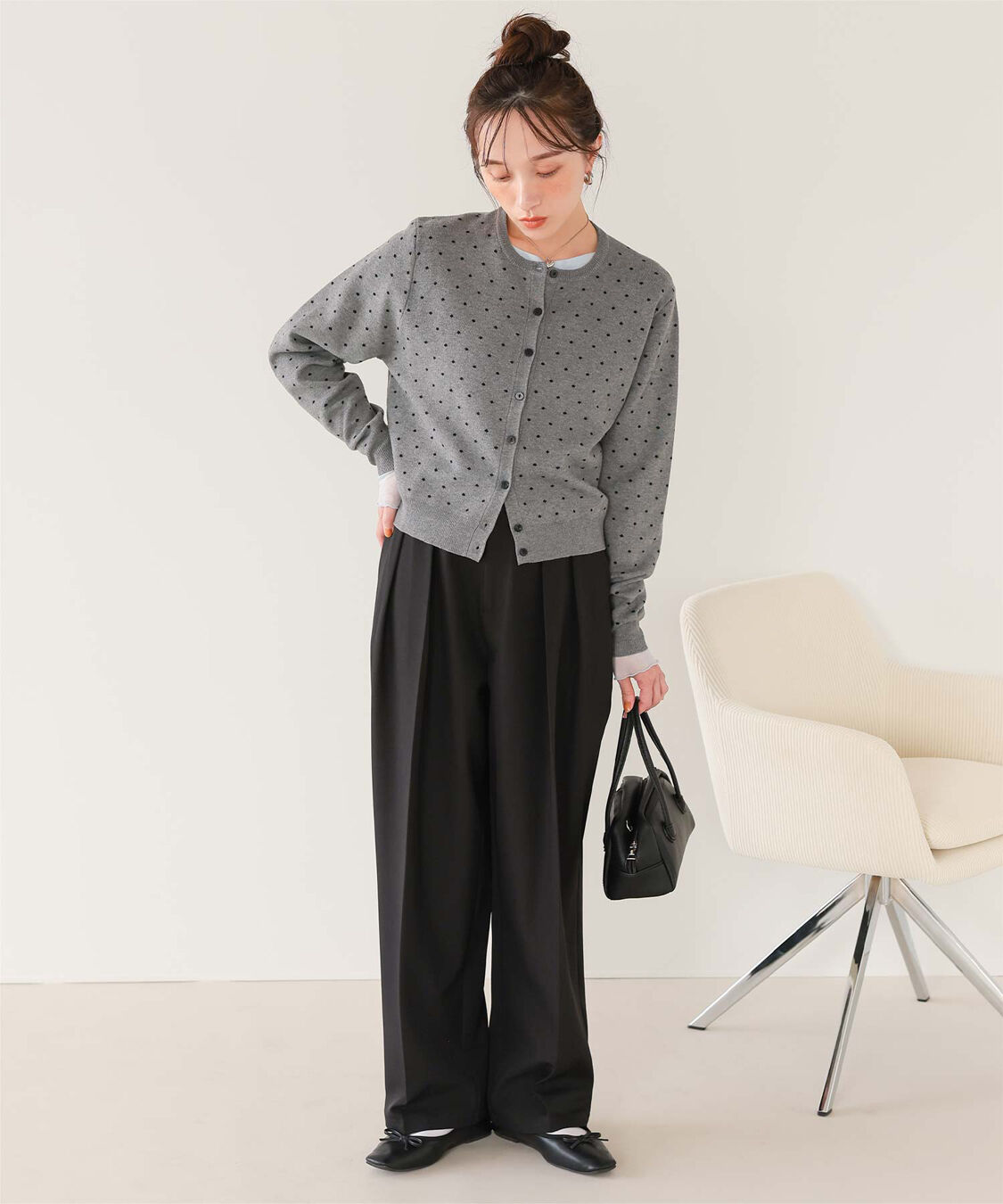 titivate「ドットジャガードニットカーディガン」|ニット・セーター|