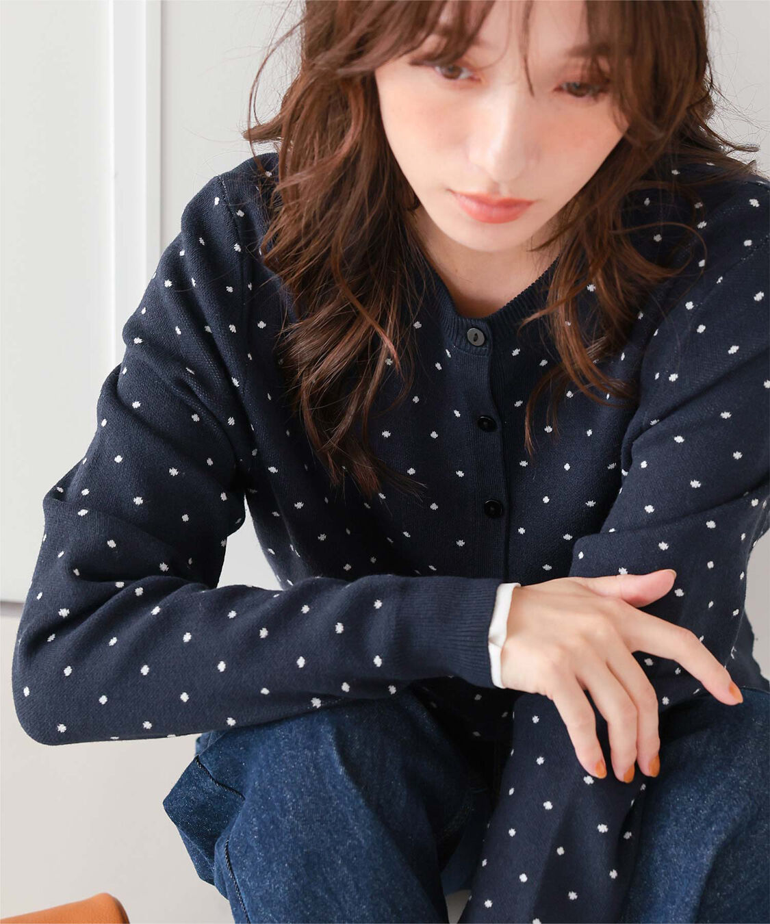 titivate「ドットジャガードニットカーディガン」|ニット・セーター|