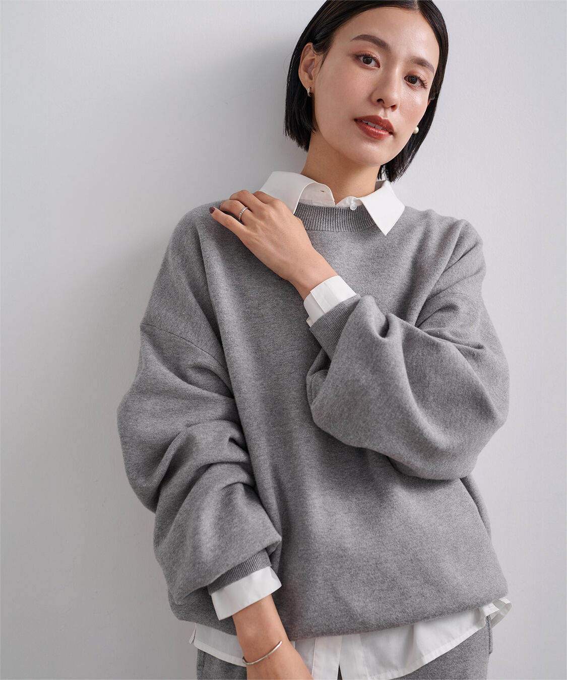 ur's「【黒川翼さんコラボアイテム】スウェットライクオーバーサイズニット」|ニット・セーター|グレー