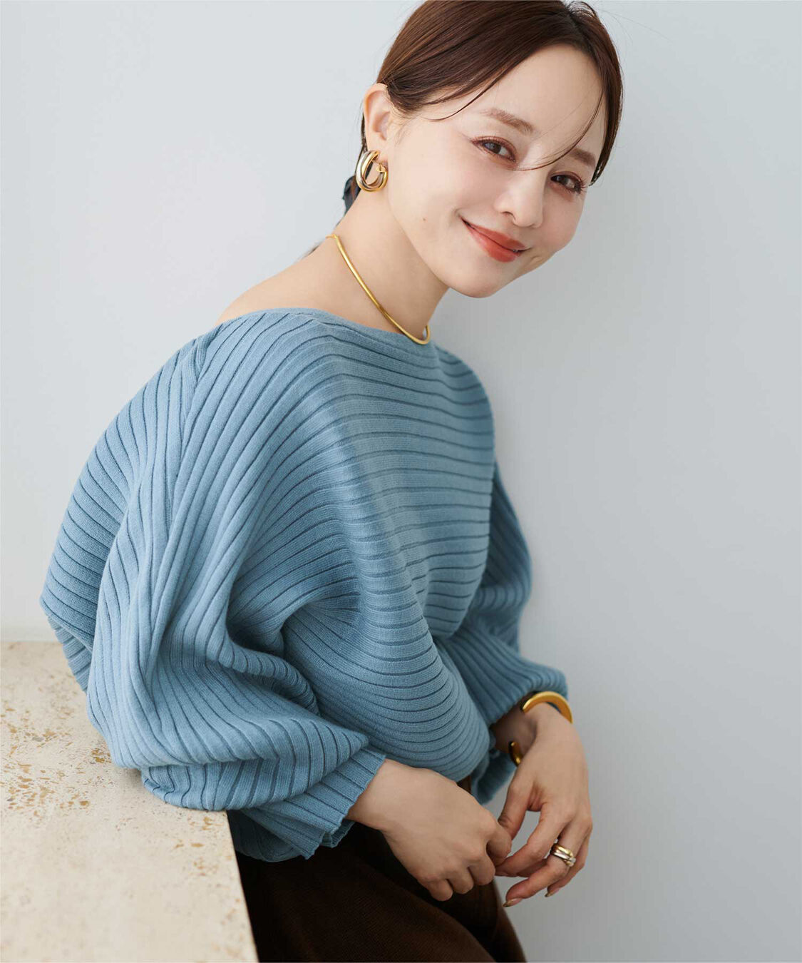 titivate「【田中亜希子さんコラボアイテム】カシュクールリブトップスニットセットワンピース」|ワンピース|