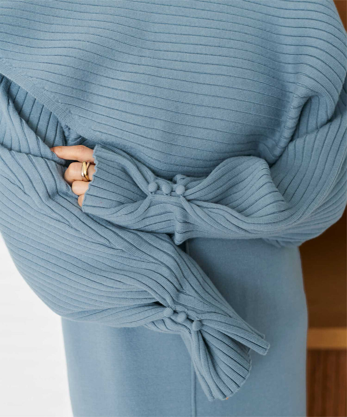 titivate「【田中亜希子さんコラボアイテム】カシュクールリブトップスニットセットワンピース」|ワンピース|