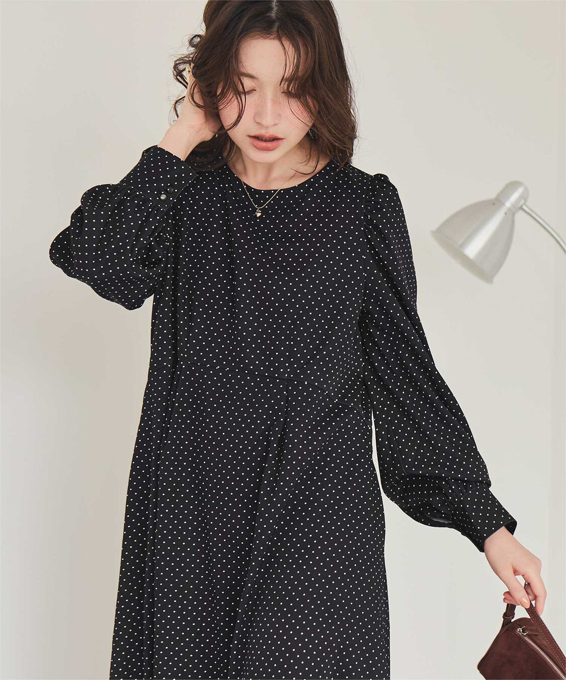 titivate「【高山直子さんコラボアイテム】ボリュームギャザースリーブフレアワンピース」|ワンピース|