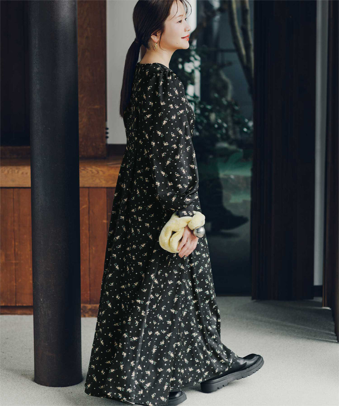 titivate「【高山直子さんコラボアイテム】ボリュームギャザースリーブフレアワンピース」|ワンピース|