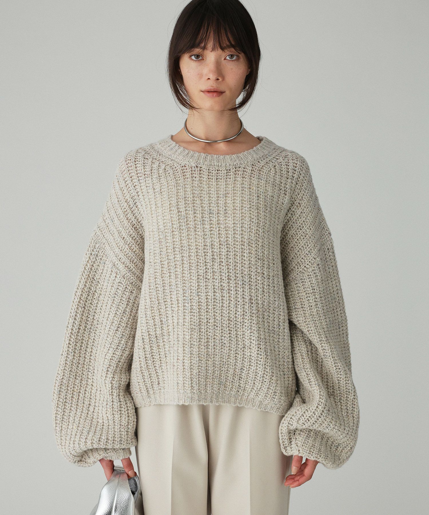 BABYLONE「カラーネップニット」|ニット・セーター|