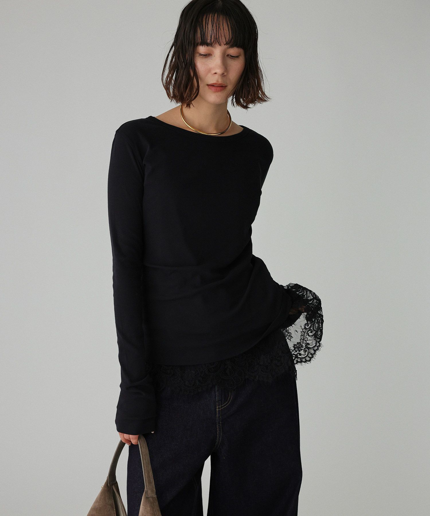 BABYLONE「シアーフライスプルオーバー」|Tシャツ・カットソー|ﾌﾞﾗｯｸ