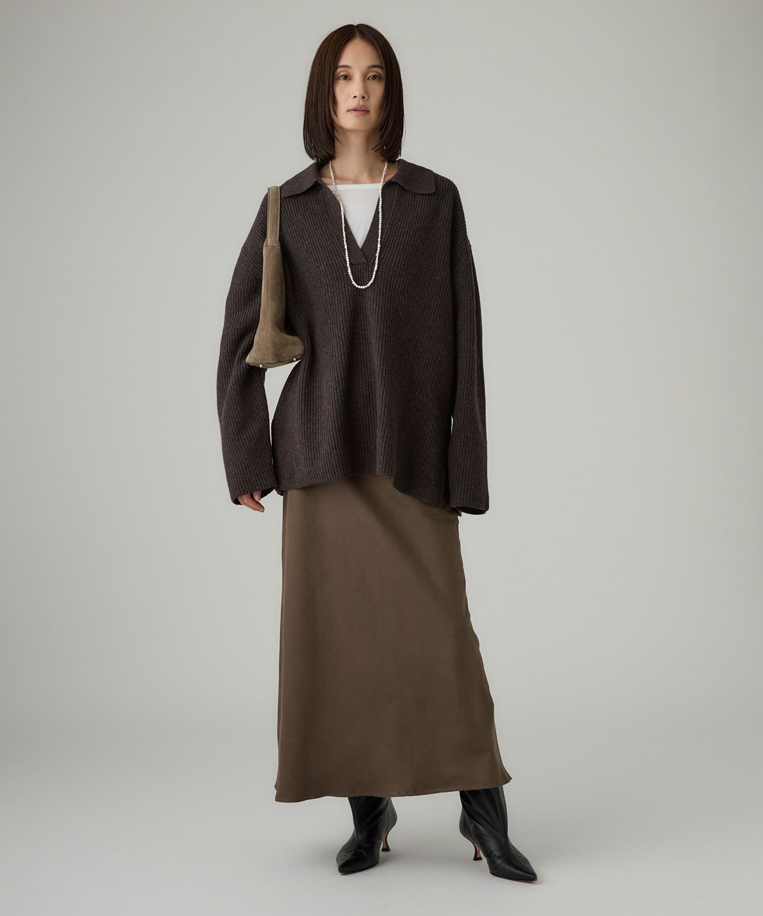 BABYLONE「フェイクスエードバイヤススカート」|スカート|