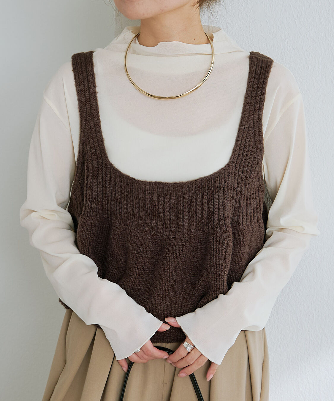  「【25AW新色展開/リバイバル】ニットフレアビスチェ」|ニット・セーター|