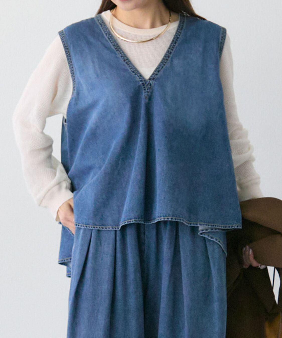  「【SET ITEM】デニムフレアブラウス+イージーパンツセット」|その他|