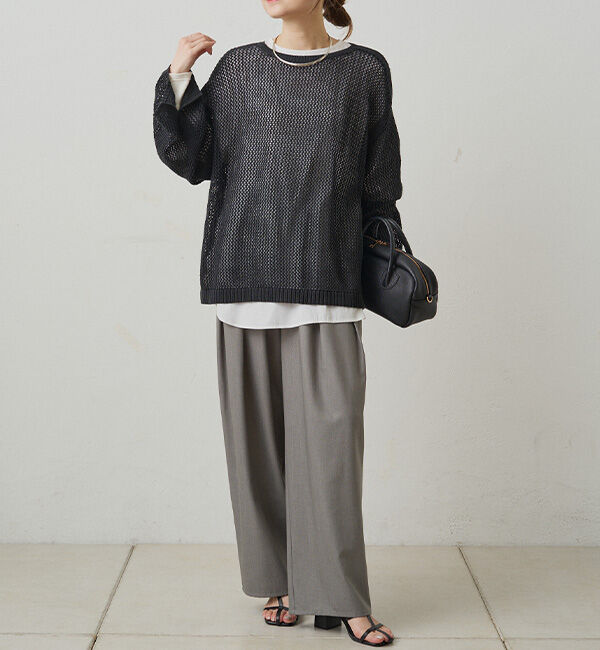 「ワイドスリーブメッシュニット」|ニット・セーター|