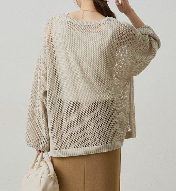  「ワイドスリーブメッシュニット」|ニット・セーター|