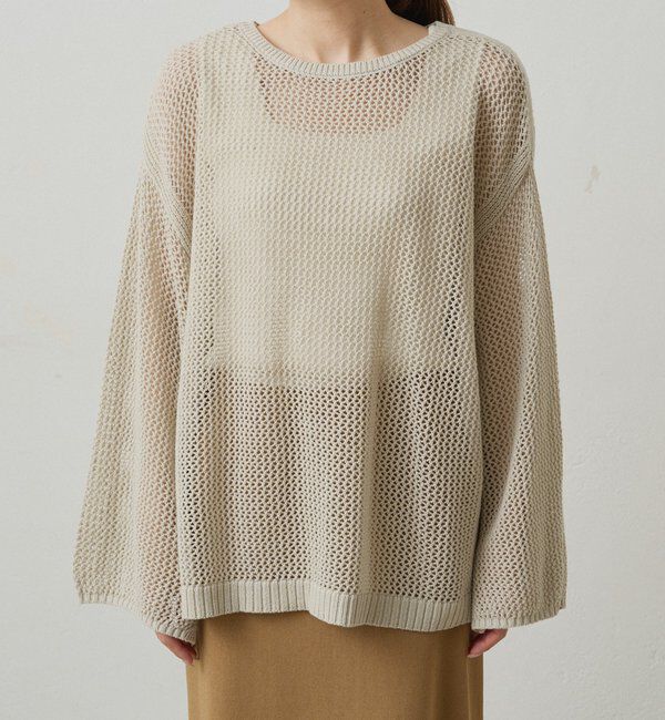  「ワイドスリーブメッシュニット」|ニット・セーター|