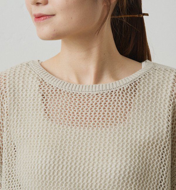  「ワイドスリーブメッシュニット」|ニット・セーター|