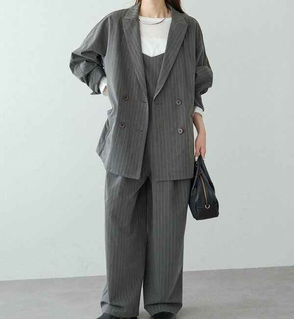  「【セットアップ対応】ダブルデザインストレッチテーラードジャケット」|テーラードジャケット|