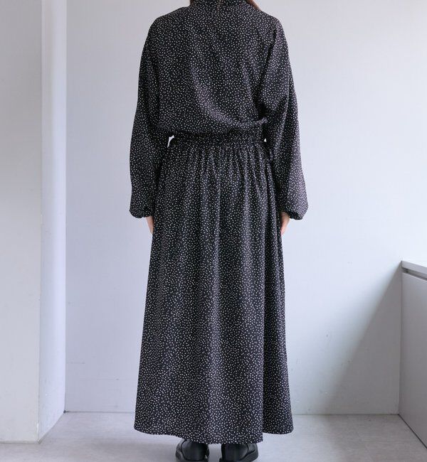  「《リバイバル/WEB限定》【Du noir】ドット柄ウエストドロストワンピース」|ワンピース|