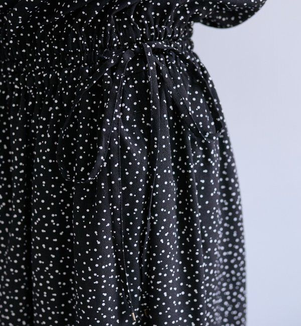 「《リバイバル/WEB限定》【Du noir】ドット柄ウエストドロストワンピース」|ワンピース|