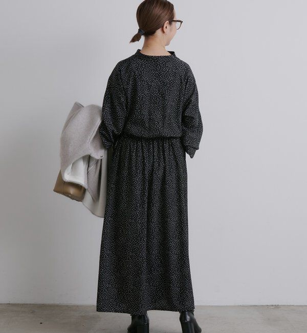  「《リバイバル/WEB限定》【Du noir】ドット柄ウエストドロストワンピース」|ワンピース|
