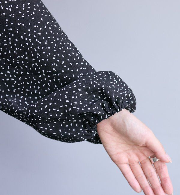  「《リバイバル/WEB限定》【Du noir】ドット柄ウエストドロストワンピース」|ワンピース|