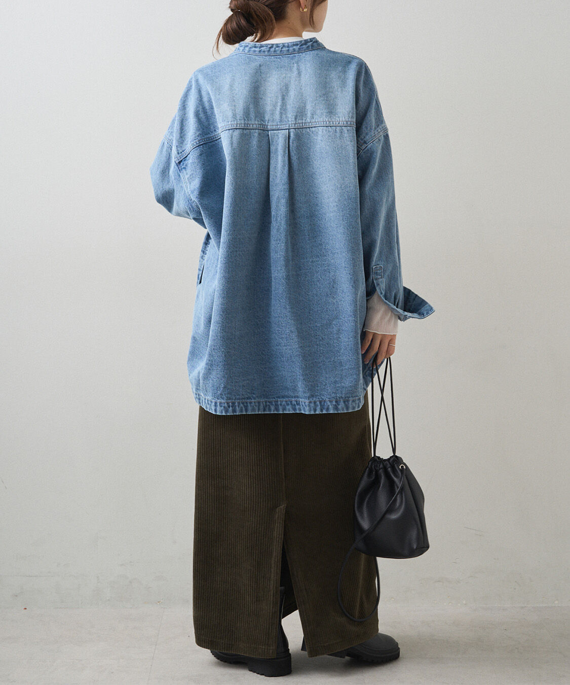  「コーンデニムバンドカラーデニムジャケット」|テーラードジャケット|