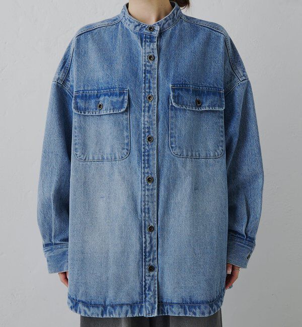  「コーンデニムバンドカラーデニムジャケット」|テーラードジャケット|