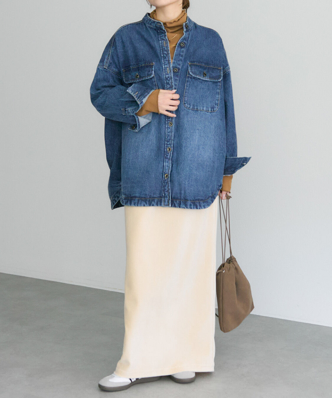  「コーンデニムバンドカラーデニムジャケット」|テーラードジャケット|
