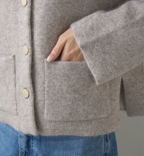  「Wフェイスニットノーカラージャケット」|テーラードジャケット|