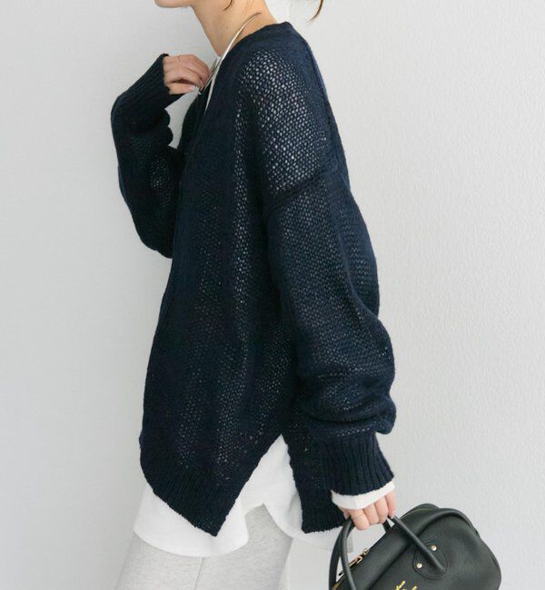  「3Gドロップ天竺ニットVネックカーディガン」|カーディガン|
