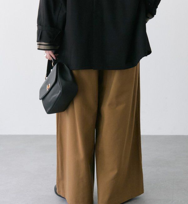  「コットンレーヨンツータックワイドパンツ」|その他|