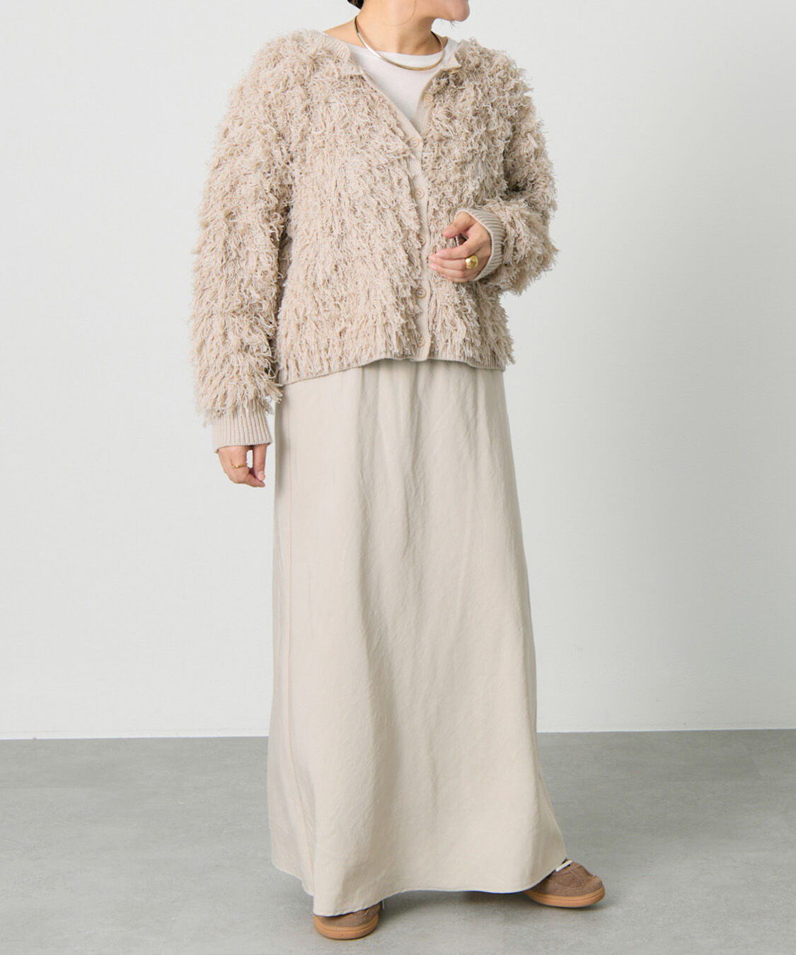  「フリンジジャガードニット」|カーディガン|