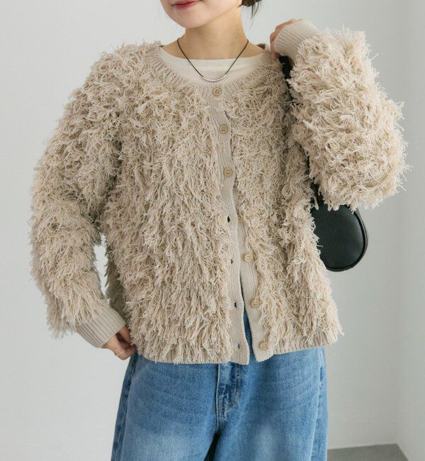  「フリンジジャガードニット」|カーディガン|