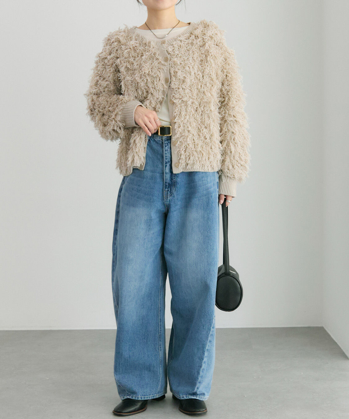  「フリンジジャガードニット」|カーディガン|