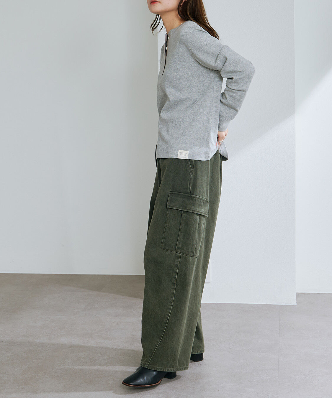  「スムース起毛2WAYヘンリーネックカットソー」|プルオーバー|