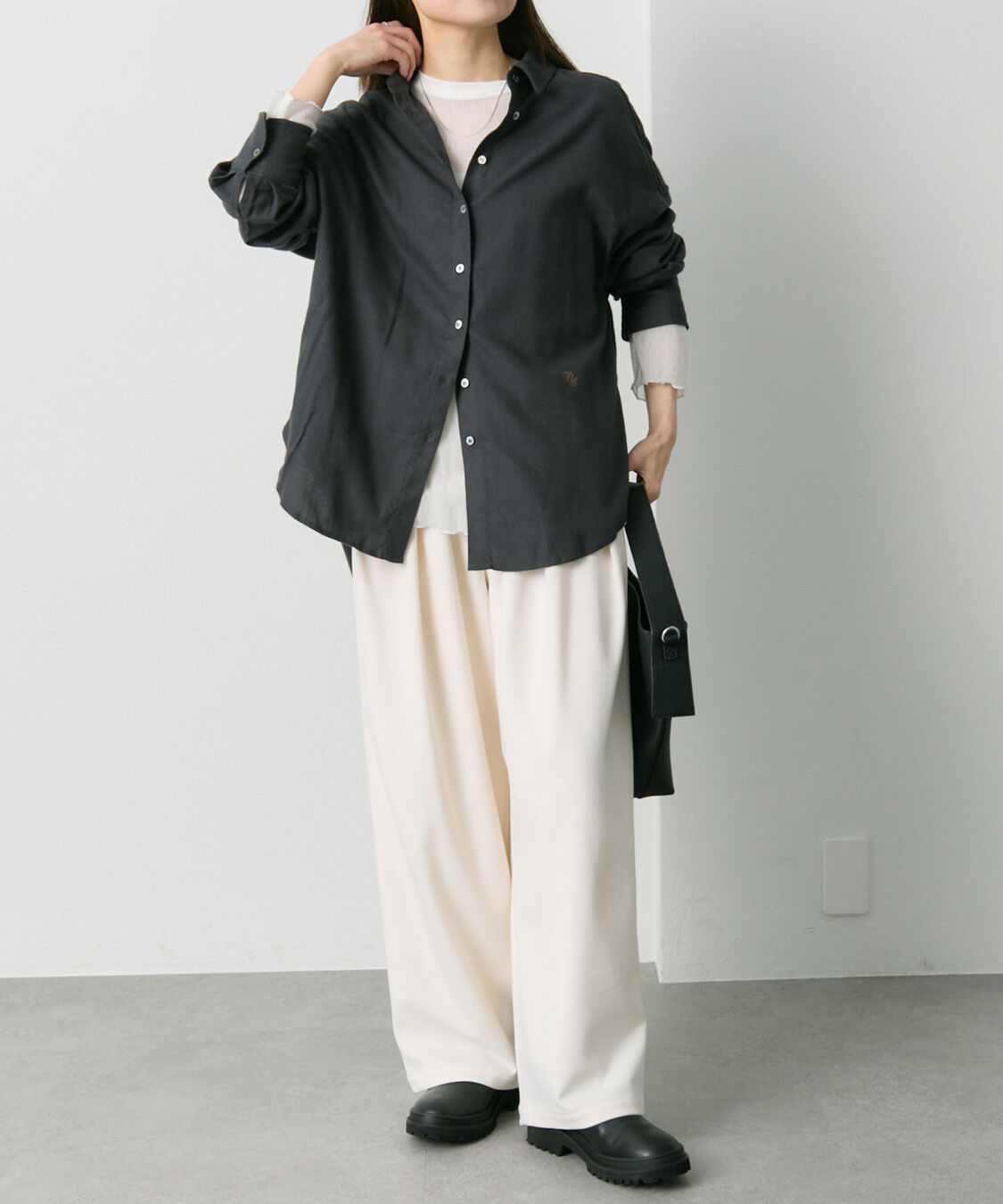  「起毛オーバーシャツブラウス」|シャツ・ブラウス|