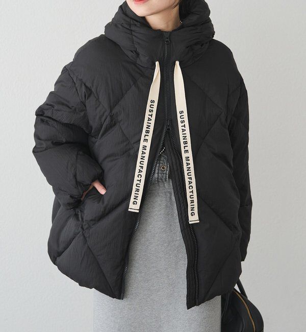  「リサイクルダウンジップアップフードジャケット」|テーラードジャケット|